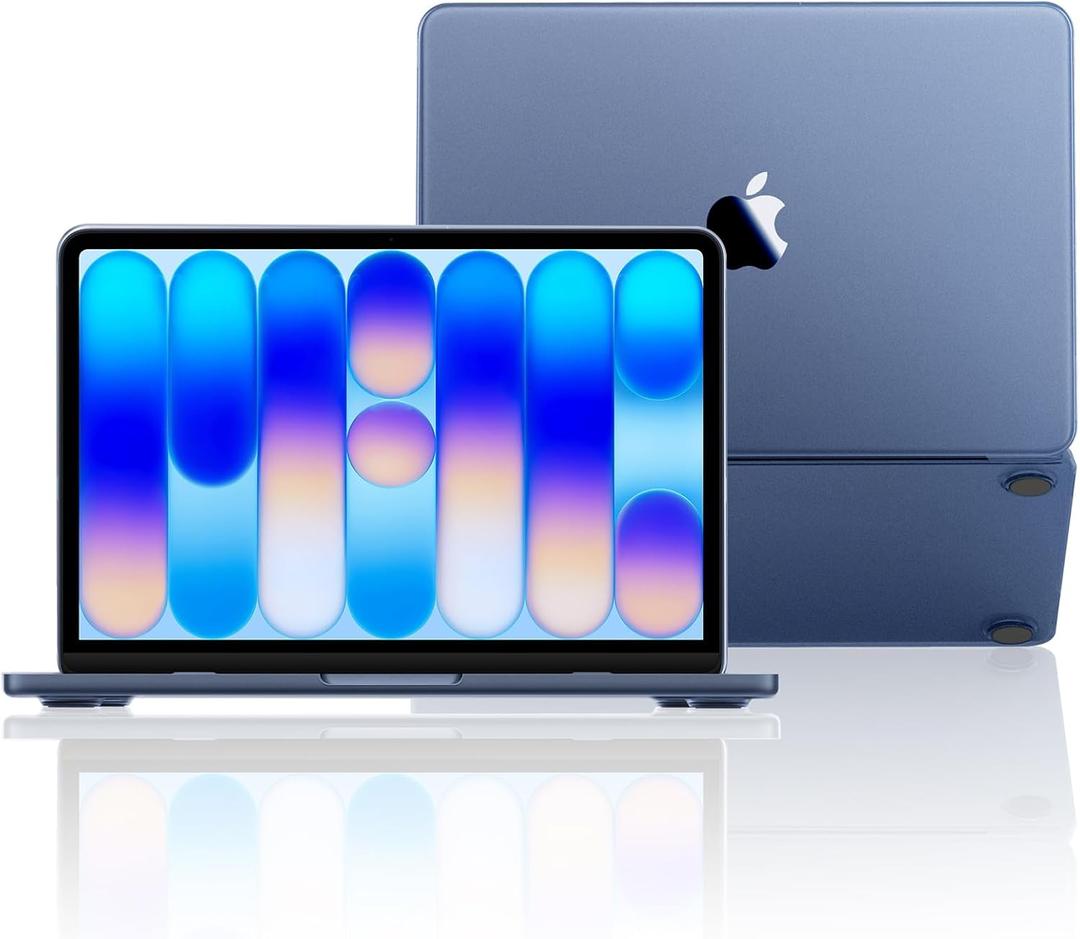 Macaset for MacBook Neo Case 13 inch 2026 (A18 Pro, Model A3404), Precision 1:1 Fit | True-to-Original Color | Matte Hard Shell, Blue Cover Scratch & Fingerprint Resistant - Indigo Clear