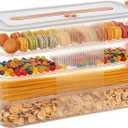 4-layer Food Storage Container, Deviled Egg Containers with Lid Airtight Cookie Containers Large Cookie Box Stackable Snack Container for Biscuits Fruit Dumplings Vegetables Meat, Pack 2