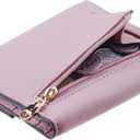 Travelambo RFID Blocking Wallet Women Small Womens Wallet Credit Card Holder Mini Compact Trifold Wallets for Women with Coin Pocket Zipper (Napa Purple)