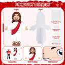 4 Ft Happy Birthday Jesus Cardboard Cutout Stand Up Life Size Large Religious Christ Party Decoration Christian Photo Props Backdrop for Jesus Party Easter VBS Church Baptism Sunday School