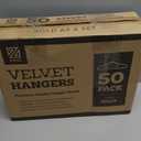 ZOBER Black Velvet Hangers 50 Pack - Clothes Hangers, Coat Hanger for Pants & Dress Clothes - Non Slip w/ 360 Degree Swivel, Holds up to 10 lbs - Strong Felt Hanger for Clothing