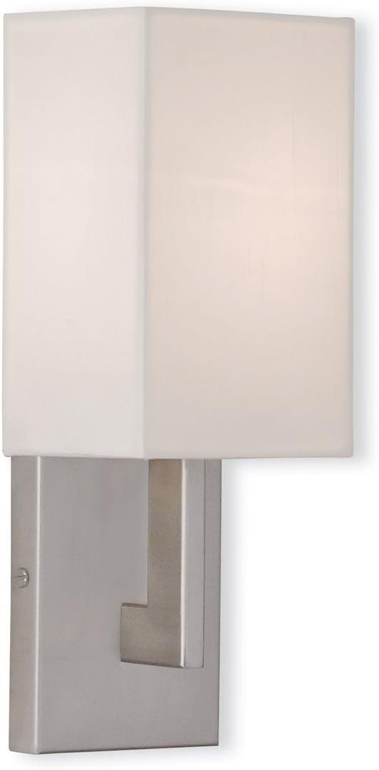 Livex Lighting 51101-91 Transitional One Light Wall Sconce from Hollborn Collection in Pwt, Nckl, B/S, Slvr. Finish, Brushed Nickel