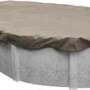 Pool Mate 18 x 33 ft Extra-Strength Sandstone Winter Oval Pool Cover for Above Ground Pools, 4 ft Overlap (22 x 37 ft Cover Size), Solid 12 x 12 Scrim, 3.7 oz/yd2, Style: 571833-4A