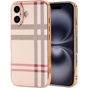 LINXUXIE Phone Case for iPhone 16 Plus, Fashion Leather Phone Case, Soft TPU Drop Protection Shockproof Protective Phone Holder Women (for iPhone 16 Plus)