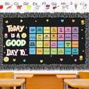 71 Pcs Motivational Bulletin Board Set Today is a Good Day Classroom Decoration White Black Burlap Border Inspirational Positive Cutouts Welcome Back to School Wall Decor, Teacher Supplies