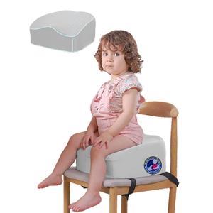 Babelio Ergo-Designed Booster Seat for Kitchen Chair, Promote Proper Upright Posture, Toddler Booster Seat for Dining Table, Removable & Washable Cover, Suitable for 18 Months to 5 Years, Grey