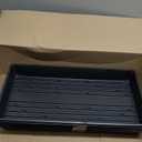 10 Plant Growing Trays (No Drain Holes) - 20" x 10" - Perfect Garden Seed Starter Grow Trays: for Seedlings, Indoor Gardening, Growing Microgreens, Wheatgrass & More - Soil or Hydroponic (Pack of 10, Black)