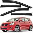 Lightronic Extra Durable Outside Mount Auto Vent Window Visor, Fits 2009-2014 Toyota Matrix Wagon, UV Protection Rain Guard, Dark Smoke Original Wind Deflector, No-Drill Easy Install, 4-Pcs