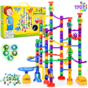 JOYIN 170Pcs Glowing Marble Run, Construction Building Blocks Toys with 5 Glow in The Dark Glass Marbles, STEM Educational Building Block Toy, Birthday Gifts, Easter Basket Stuffers
