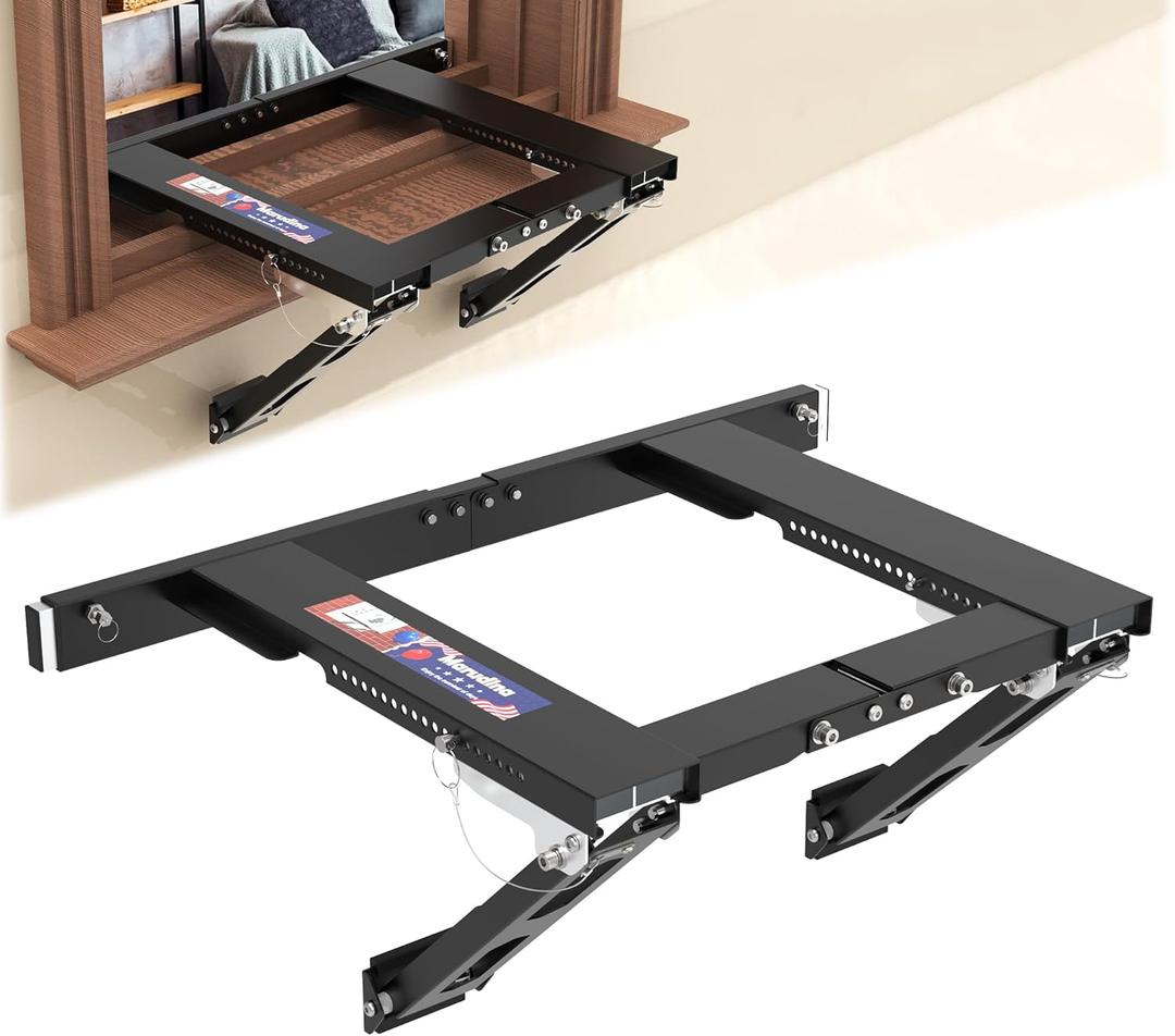 Marudina Adjustable Window AC Bracket, Quick Installation in 3minutes Without Drilling, Upgraded Extra Large Adjustment Range, Air Conditioner Support Bracket No Drill w/ Max Load Capacity of 300 lbs