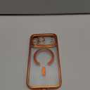 Glitter for iPhone 17 Pro Max Case with Eyecatching Integrated Lens Protection, [Sparkly Bling Back Panel] [Seamless Work with Magsafe] Cute Women Girly Phone Case for iPhone 17 Pro Max Cosmic Orange