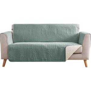 Sage Blue Loveseat Covers for 2 Cushion Couch, Water Repellent Slip Covers for Sofa, Washable Love Seat Quilted Couch Covers, Pet Friendly Loveseat Slipcovers (Loveseat 48", Sage Blue)