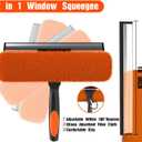 LAANPOLE 26FT Window Squeegee with Extension Pole, 2-in-1 Squeegee for Window Cleaning, Professional Cleaning Kit for Home with 20FT Telescoping Pole for Outdoor Indoor Use