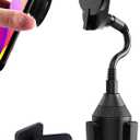 Car Phone Holder for Pop Socket, Car Cup Holder Phone Holder Compatible with Popsocket Mount for Car, Flexible Gooseneck Car Mount for Pop Mount Fits iPhone Samgsung and Any Smartphones