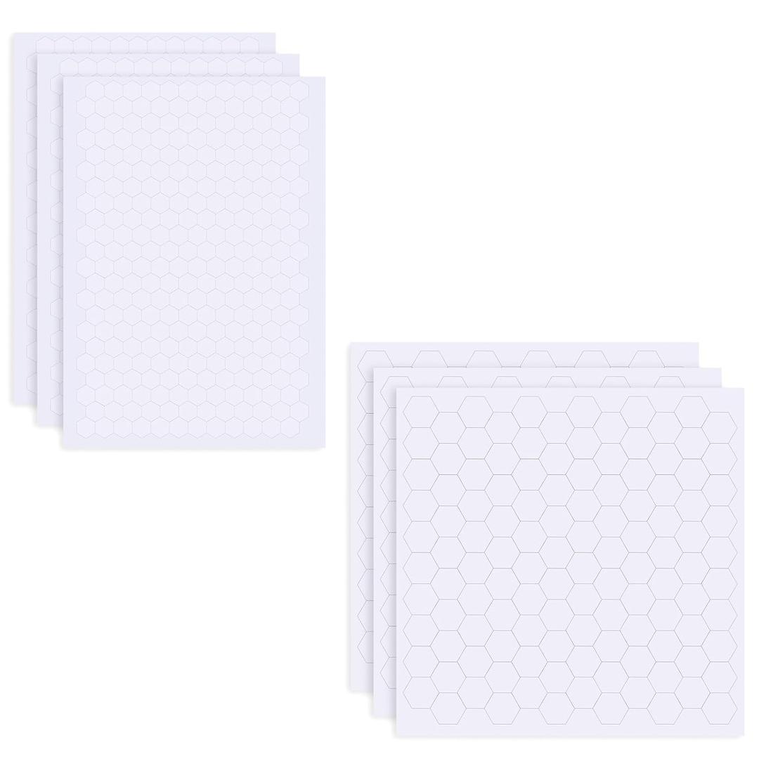 TIESOME 6 Sheets Foam Dots Squares, 1020 PCS 2 Sizes Hexagon Double Sided Self Adhesive Dots 3D Pop Foam Mount Precut Squares Strips Foam Tape for Crafts Scrapbook Supplies Office Accessories