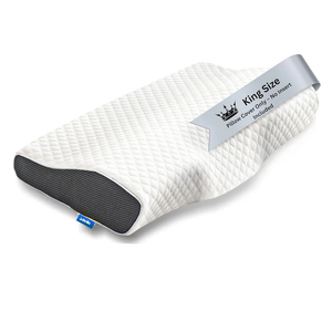 Derila King Size Neck Pillow for Sleeping, Ergonomic & Cervical Pillow for Neck Support & Relief, Memory Foam Side Sleeper Pillows, Bed Contour Pillows for Back, Stomach Sleepers 23.6" x 13.4" x 4.3"