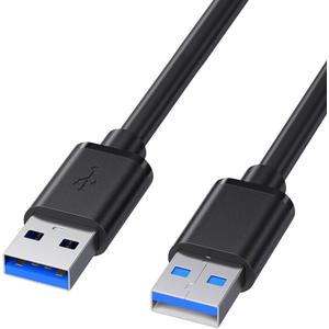 USB to USB Cable, USB 3.0 A to A Male to Male Cable [Never Rupture] Double End Type A Cord Compatible with Hard Drive Enclosures, KVM, DVD Player, TV, Laptop Cooler, 3.3Ft/Black