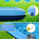 Raxurt Splash Pad, 107"- 80" Non-Slip Splash Pad for Kids and Dogs, Thickened Durable Square Dog Pool with Sprinkler Summer Outdoor Water Toys for Toddler Girls Boys Children Pet (Blue)