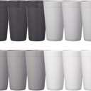 US Acrylic Newport 20 ounce Unbreakable Plastic Stackable Water Tumblers in Grey Stone | Set of 12 Drinking Cups | Reusable, BPA-free, Made in the USA, Top-rack Dishwasher and Microwave Safe
