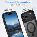 for iPhone 17 Pro Case 2025,with Magnetic Invisible Stand [Compatible with MagSafe] Shockproof Slim Translucent Anti-Slip Military Drop Protection Cover,Black