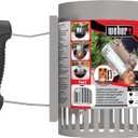 Weber Rapidfire Compact Chimney Starter Charcoal Grill Accessory That Lights Coals in Under 15 Minutes, Ideal for Smaller Grills (Smokey Joe & Jumbo Joe)