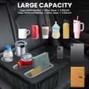 Car Cup Holder, Back Seat Cup Holder for Car, Truck Bed Organizer Boat Couch Bottle Holder Tray Expander Automotive Rear Seat Storage Accessories Pu Leather Fit for Coffee Drink Food