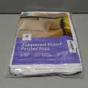 Ultra Soft Pillow Protectors with Zipper Standard Size - Set of 4 Breathable Pillow Covers - 100% Protection Against Stains, Dust & Dirt - Machine Washable (White)