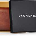 VANNANBA Full Grain Leather Wallet for Men Bifold RFID with Flippable Side Flip 2 ID Window (Yellow Brown)