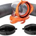 Camco 3-Foot Super Heavy-Duty Tote Tank Sewer Hose Kit | 18mil HTS Vinyl (39645), Black