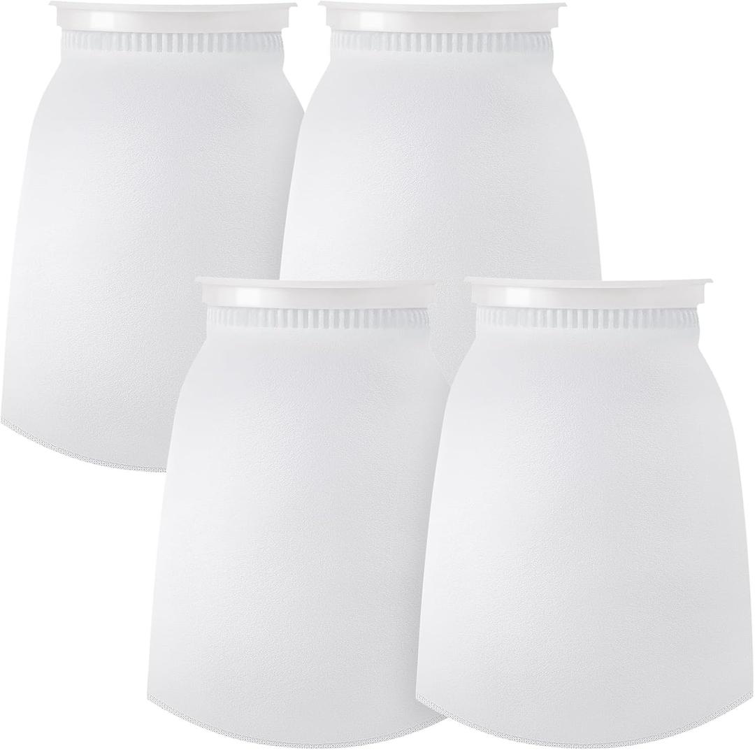 Tudomro 4pcs 7 Inch Ring Filter Socks Aquarium Filter Bags Micro Fish Tank Aquarium Socks for Fish Tank Freshwater Saltwater Aquariums, 7 Inch Ring Diameter by 12 in Long