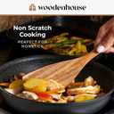 Wooden Spoons for Cooking Wooden Kitchen Utensils Set, 5 Pcs Teak Wood Utensil Set Comfortable Grip NonStick Wooden Cooking Utensils