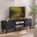 VASAGLE TV Stand for 65-Inch TVs, Entertainment Center with Adjustable Shelf, 58-Inch Long Media Console Table, Transitional Style, for Living Room, Bedroom, Ebony Black ULTV556B01, 58"L X 15.4"W X 5.9"H
