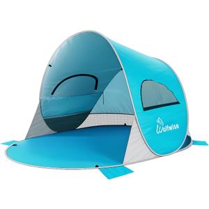 Wolfwise Pop up Beach Tent Sun Shelter with UPF50+ UV Protection, Instant Easy Setup Popup Beach Shade Canopy for 3 Person, Portable & Foldable with Carring Bag, 87 5747 in, Blue