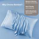 100% Viscose Derived from Bamboo Pillow Cases Set of 2, Breathable Cooling Pillowcases for Hot Sleepers, 600 Thread Count, Silky Soft, Standard Size, Blue