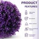 Hotop 2 Pcs 12 Inch Artificial Plant Topiary Ball 4 Layers Garden Spheres Boxwood Balls Artificial Topiaries Spheres Decorative Plants for Backyard, Balcony, Garden, Indoor Outdoor Decor(Purple)