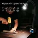 Magnetic Light, 1200 Lumen 120v Flexible Gooseneck Work Light with Adjustable Magnetic Base for CNC Milling Drill Press Sewing Machine Industrial Lighting, 12W