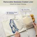 Removable Beeswax Bread Bags for Homemade Bread & Sourdough, 2 Pack Reusable Cotton Beeswax Lined Bags with Detachable Snap-On Liner, Breathable Storage, Care Guide Included