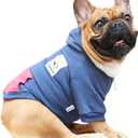 iChoue Pug Clothes Hoodies for Dogs Puppy French Bulldog Frenchie English Boston Terrier Bully Pitbull Sweatshirt Sweater Clothing Cold Weather Winter Coats - Navy/Small (Small ( 5 - 15 lbs ))