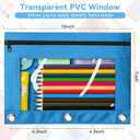 Pencil Pouch for 3 Ring Binder, Bulk 36 Pack 3-Holes Zipper Pencil Pouches in Assorted Colors, Sturdy and Durable Cloth Pencil Holder with Clear Window for Office School College Supplies (36)