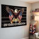 2 x 250 Years of Freedom American Flag 3x5 Ft,250th Anniversary USA 1776-2026, Patriotic Eagle Design Banner