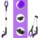 2 Pack 32 inch GrabRunner Heavy Duty(up to 10 lbs) Reacher Grabber Tool with Strong Magnetic (New Purple)