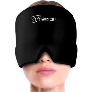 TheraICE Migraine Relief Cap, Soothing Headache Hat Ice Pack Mask, Face Cold Compress Cooling Gel Head Wrap Products for Tension, Stress & Hangover
