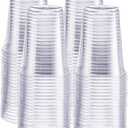 GUSTO [16 oz. - 100 Pack] Crystal PET Clear Plastic Cups for Party - Ideal for Cold Beverages, Smoothies, and Parties-(Formerly Comfy Package)