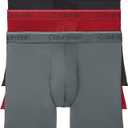 Calvin Klein Men's Micro Stretch 3-pack Boxer Brief (Black, Red, Convoy), Size: X-Large