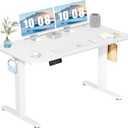 DUMOS 55 Inch Electric Standing Desk Height Adjustable, Sit to Stand Computer Workstations Large Work PC Table Home Office Writing Gaming Desks with Memory Presets for Walking Pad, Bedroom, White
