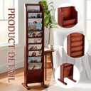 Leinuosen 10-Pocket Wooden Magazine Rack, Tall Freestanding Display Stand for Office, Waiting Room and Home, Durable Solid Wood Construction, Space-saving Design