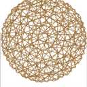 AHHFSMEI Paper Braided Round Placemats Set of 8 Natural Non-Slip Heat Resistant Table Mats for Dining Tables Woven Indoor & Outdoor Place mats(Brown,8)