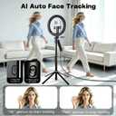 Vlogging Kit with 2 Mics and 10" Ring Light, 71” Tracking Tripod for iPhone