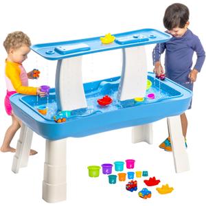 GoSports Water Table With Pump for Toddlers Ages 1.5-4 Years - Outdoor Play Table for Kids With Integrated Circulating Pump, Large