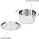 All-Clad Simply Strain Stainless Steel Multipot with Straining Lid, 6-Quart, Induction, Oven Broiler Safe 600F, Strainer, Pasta Strainer with Handle, Steamer Pot, Cookware, Home, Pots and Pans, Silver